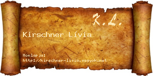 Kirschner Lívia névjegykártya